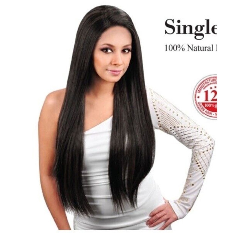 100% Human Hair Extensions Clip In Virgin Brazilian 16” 20A Grade Natural Black‍